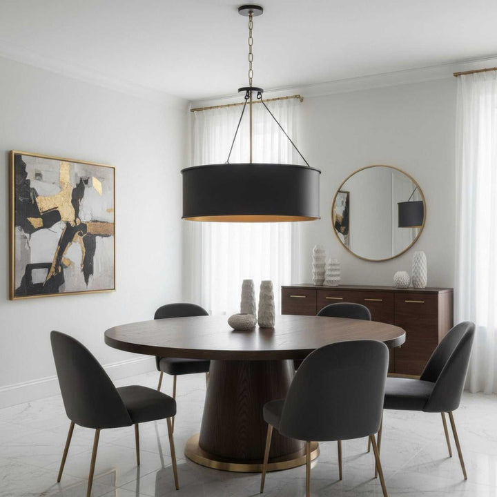 Cannery Five Light Pendant in Dark Bronze / French Gold Varaluz
