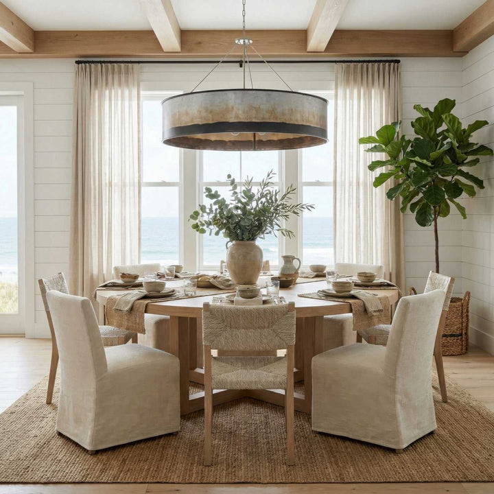 Cannery Six Light Pendant in Ombre Galvanized Varaluz