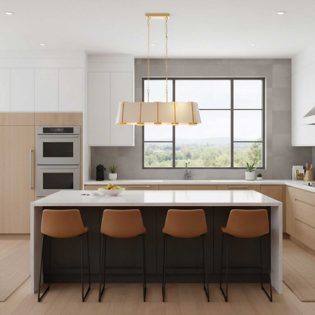 Peep Show Six Light Pendant in Sunwashed Silver/Brushed Sienna Varaluz