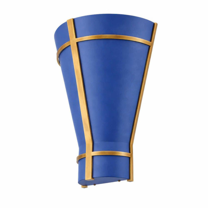 Brasserie One Light Wall Sconce in French Blue/Heritage Bronze Varaluz