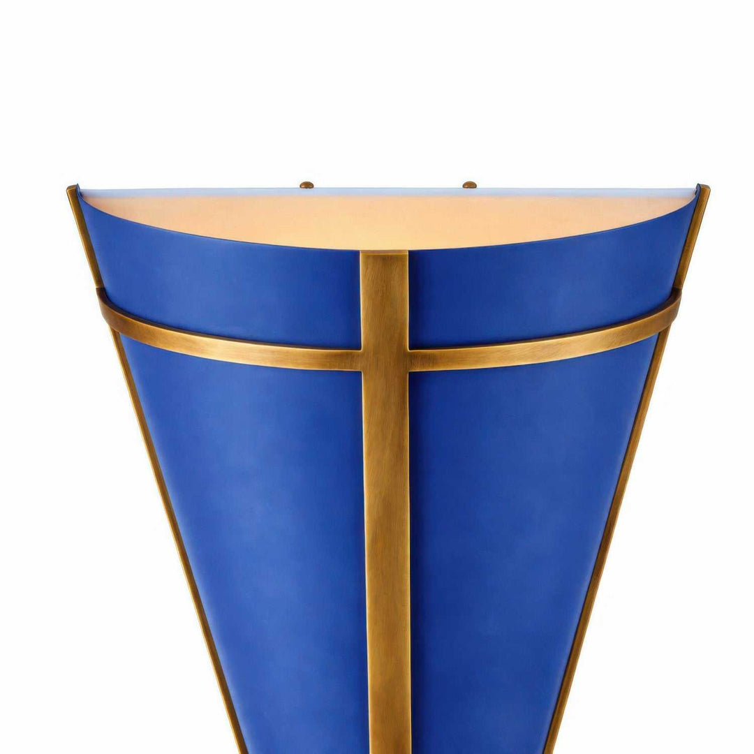 Brasserie One Light Wall Sconce in French Blue/Heritage Bronze Varaluz