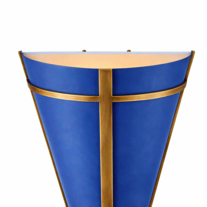 Brasserie One Light Wall Sconce in French Blue/Heritage Bronze Varaluz