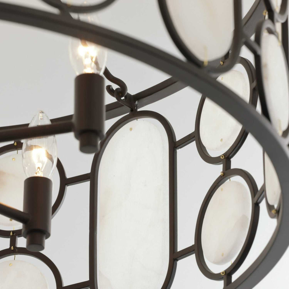 Oval Office Six Light Pendant in Ironclad Varaluz