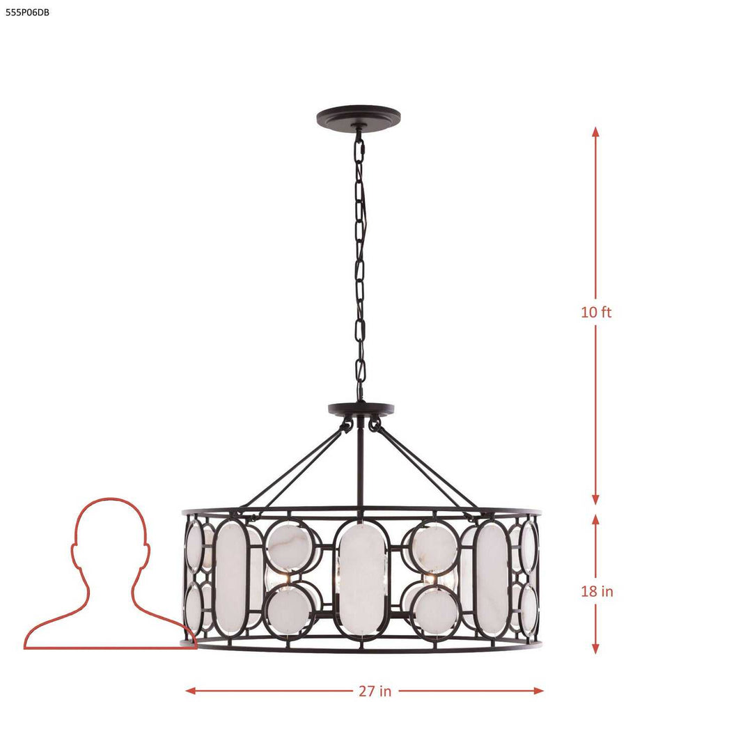 Oval Office Six Light Pendant in Ironclad Varaluz