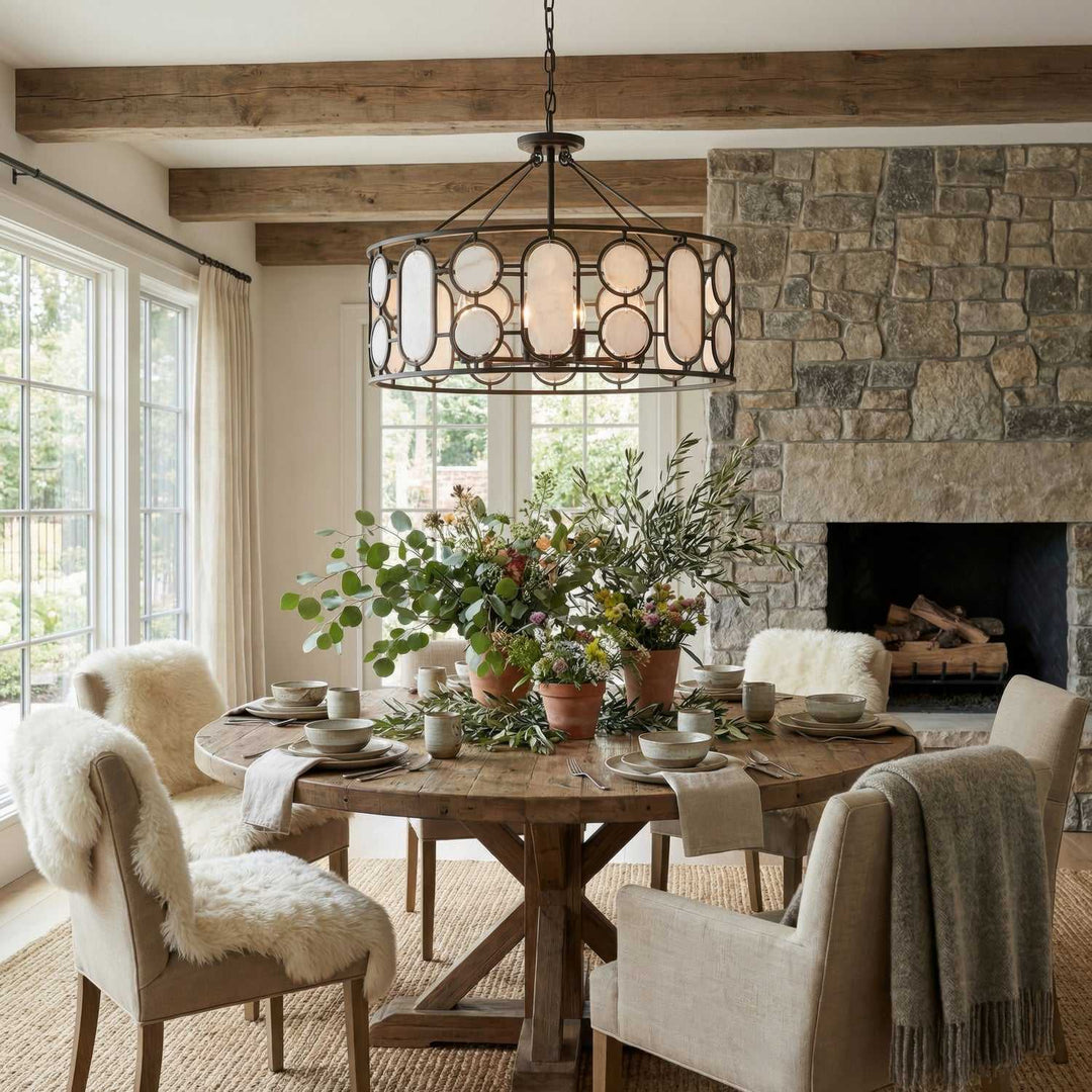 Oval Office Six Light Pendant in Ironclad Varaluz