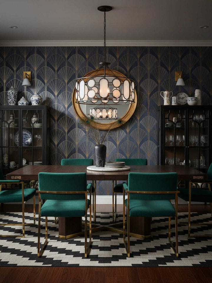 Oval Office Six Light Pendant in Ironclad Varaluz
