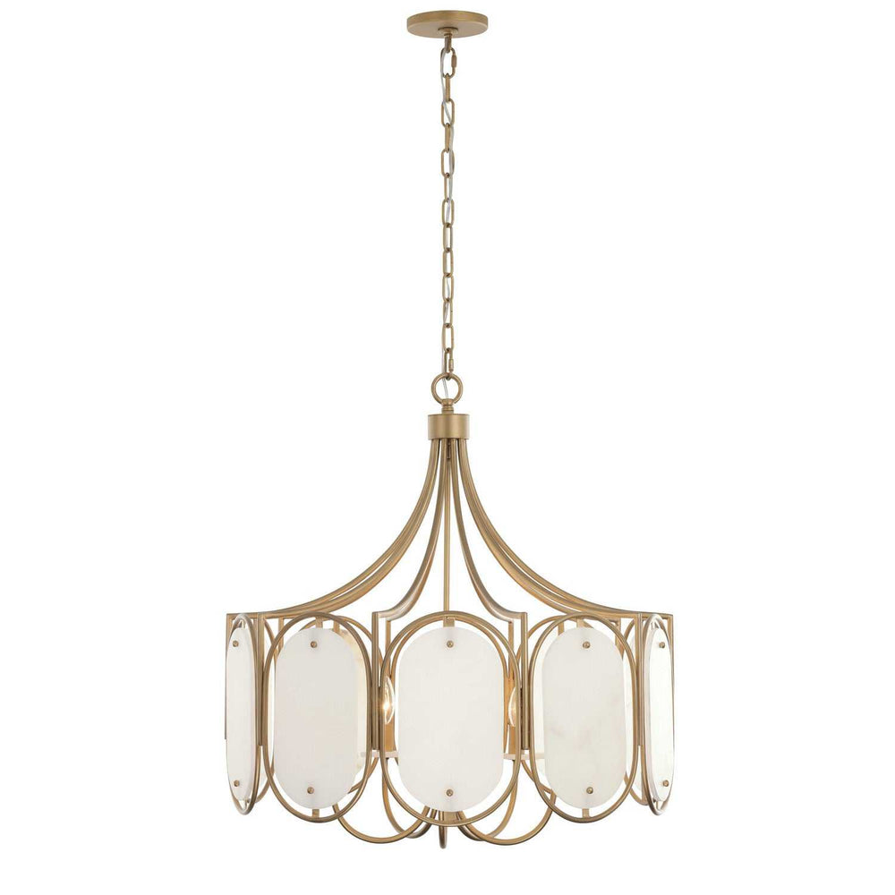 Panelist Five Light Pendant in Brass Kisser Varaluz
