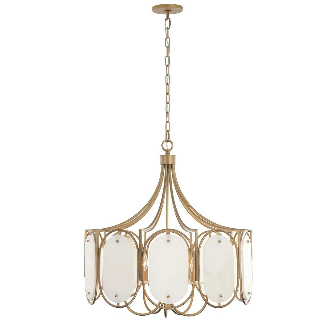 Panelist Five Light Pendant in Brass Kisser Varaluz