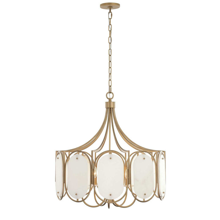 Panelist Five Light Pendant in Brass Kisser Varaluz