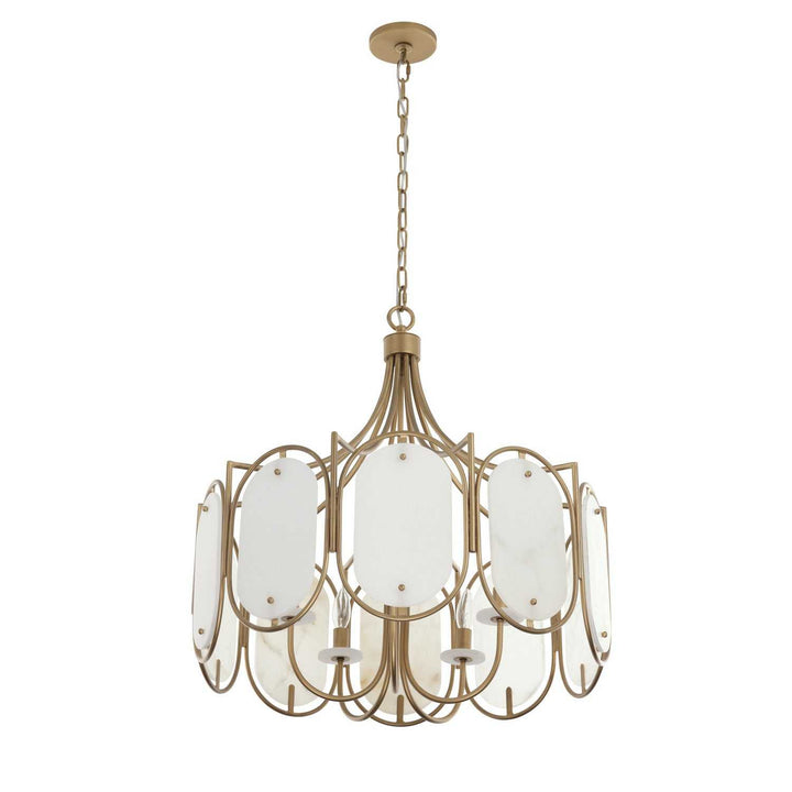 Panelist Five Light Pendant in Brass Kisser Varaluz