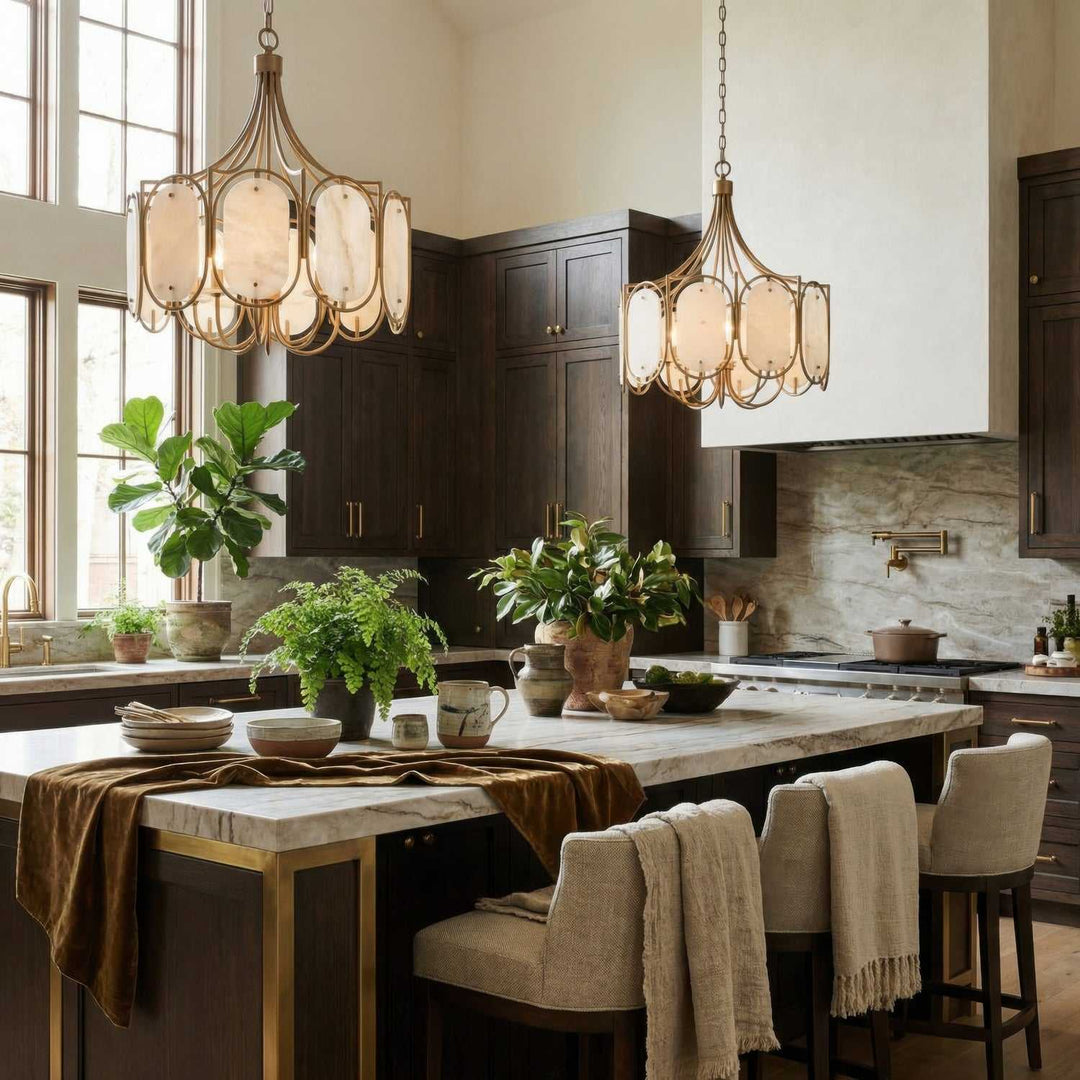 Panelist Five Light Pendant in Brass Kisser Varaluz
