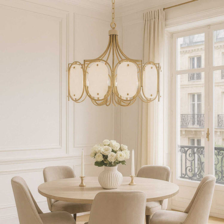 Panelist Six Light Pendant in Brass Kisser Varaluz