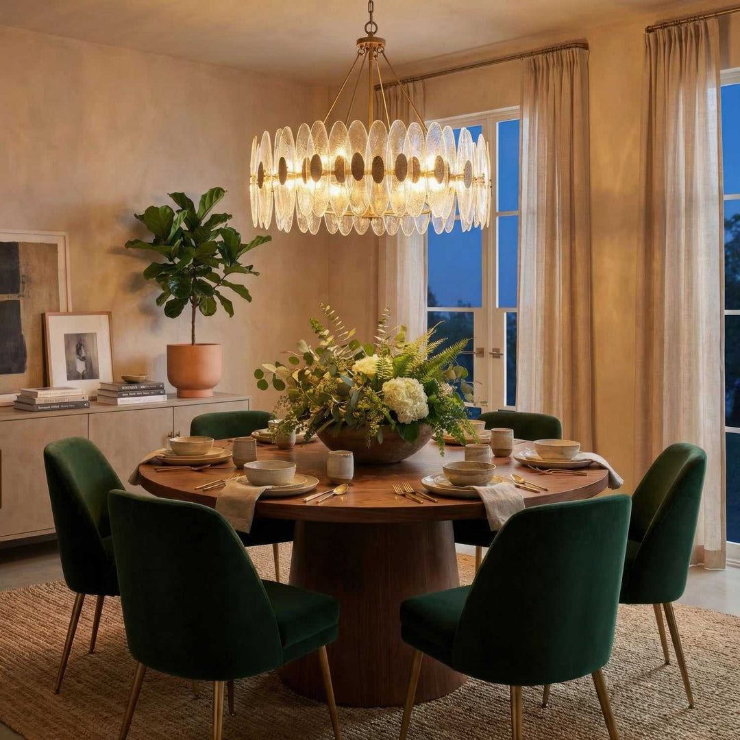 Aurora Eight Light Pendant in Havana Gold Varaluz