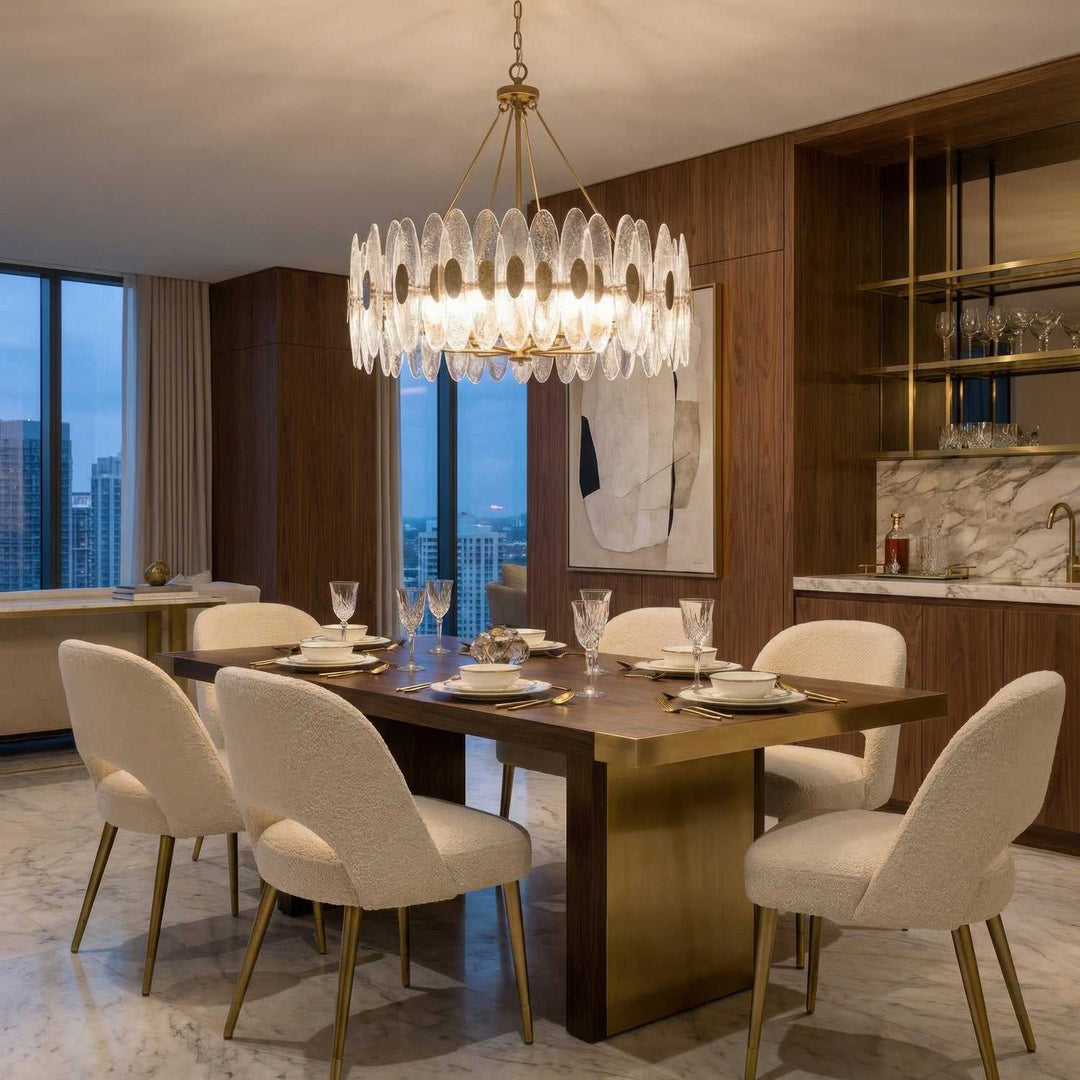 Aurora Eight Light Pendant in Havana Gold Varaluz