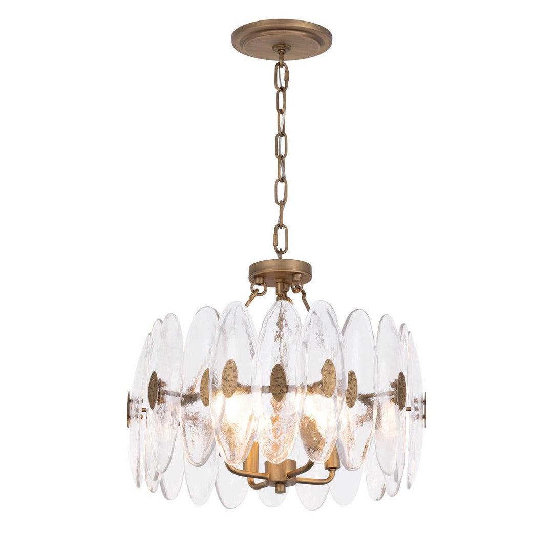 Aurora Four Light Semi-Flush Mount in Havana Gold Varaluz