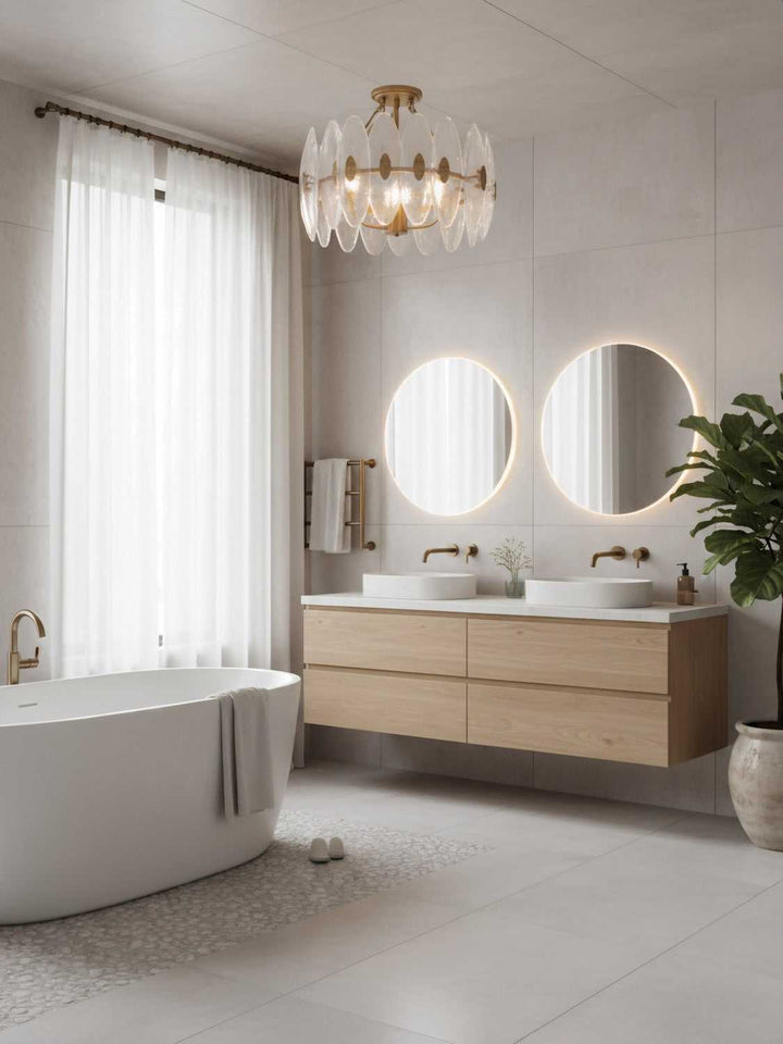 Aurora Four Light Semi-Flush Mount in Havana Gold Varaluz