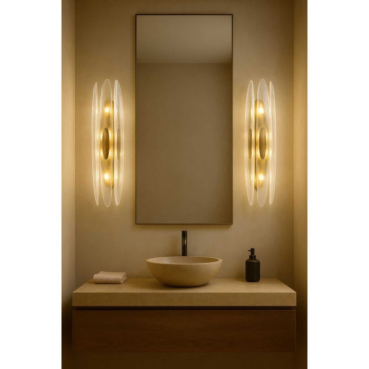 Aurora Four Light Wall Sconce in Havana Gold Varaluz