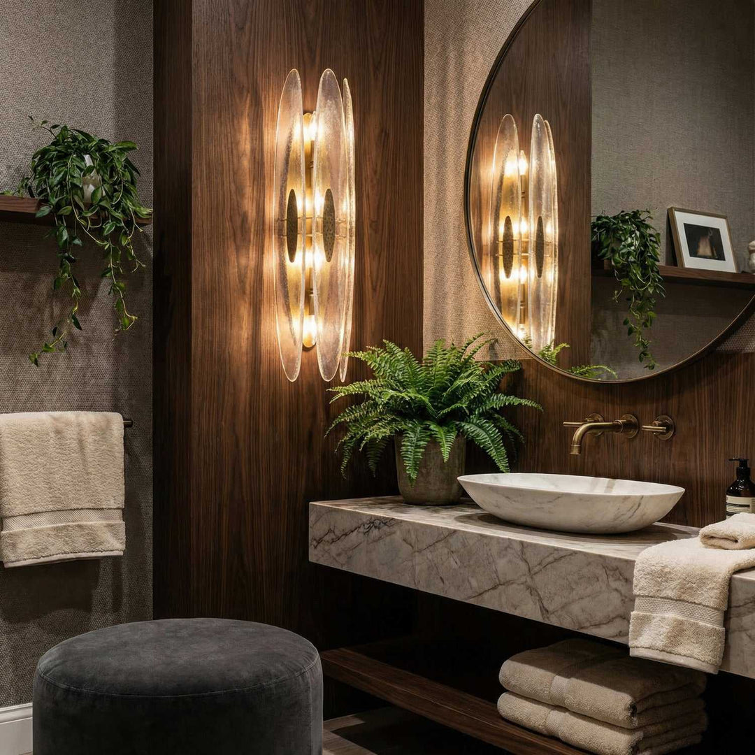 Aurora Four Light Wall Sconce in Havana Gold Varaluz