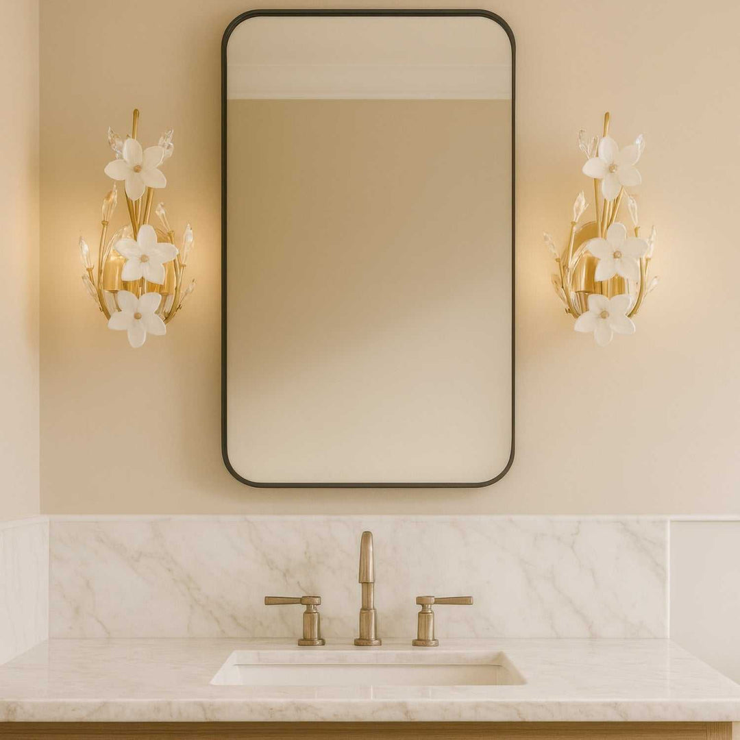 Petal Court Two Light Wall Sconce in French Gold Varaluz