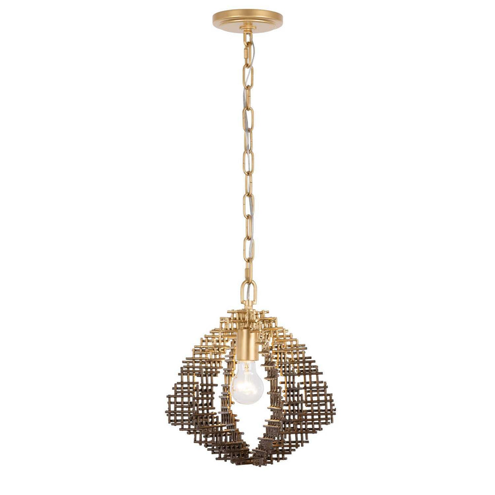 Construct One Light Pendant in Dark Bronze / French Gold Varaluz
