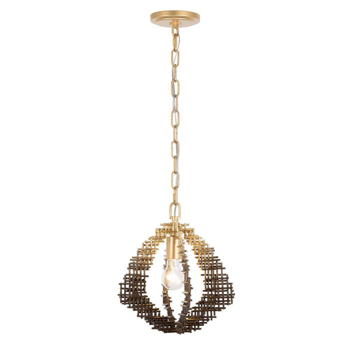 Construct One Light Pendant in Dark Bronze / French Gold Varaluz
