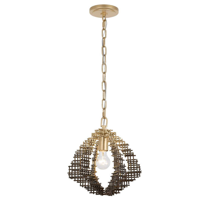 Construct One Light Pendant in Dark Bronze / French Gold Varaluz