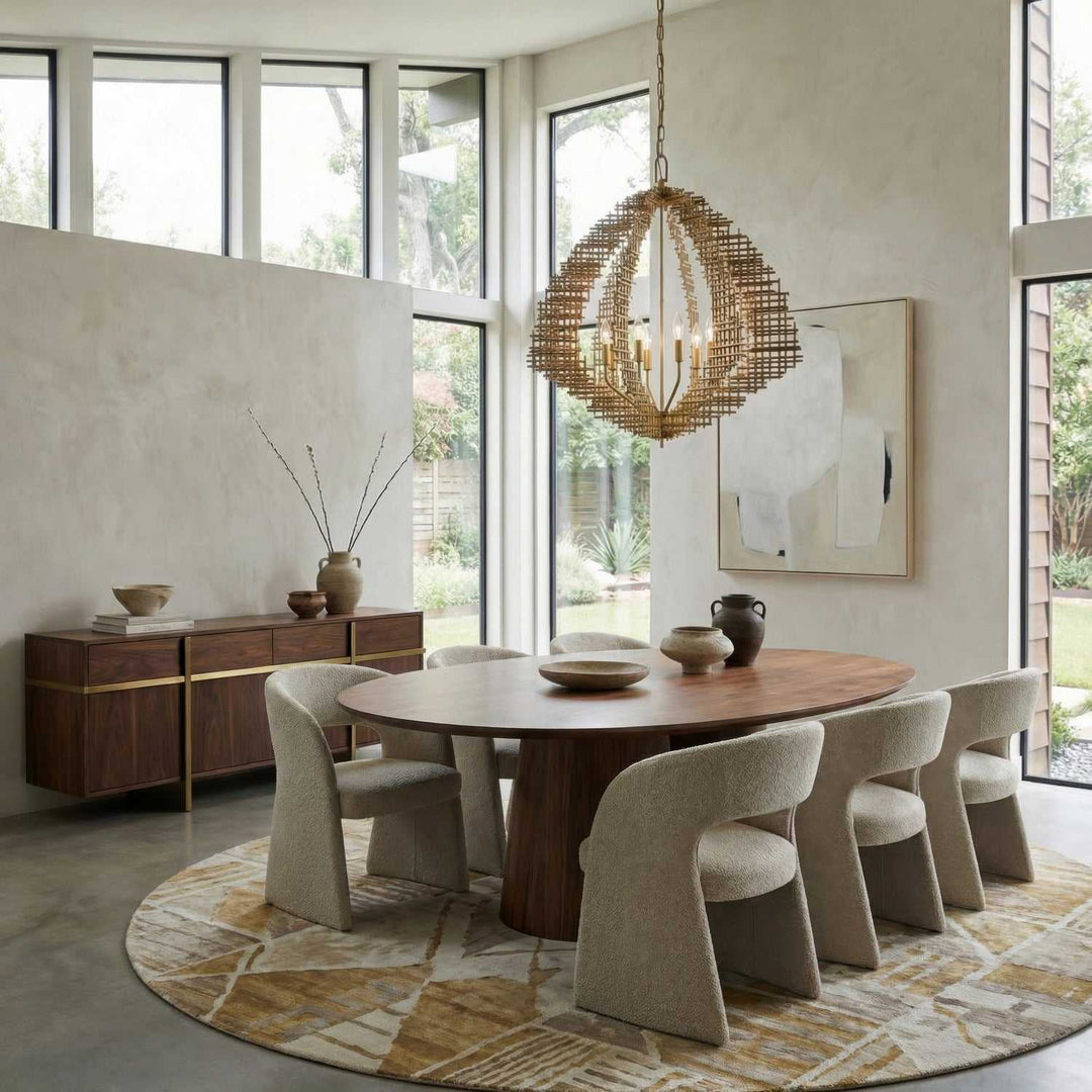 Construct Eight Light Pendant in Dark Bronze / French Gold Varaluz