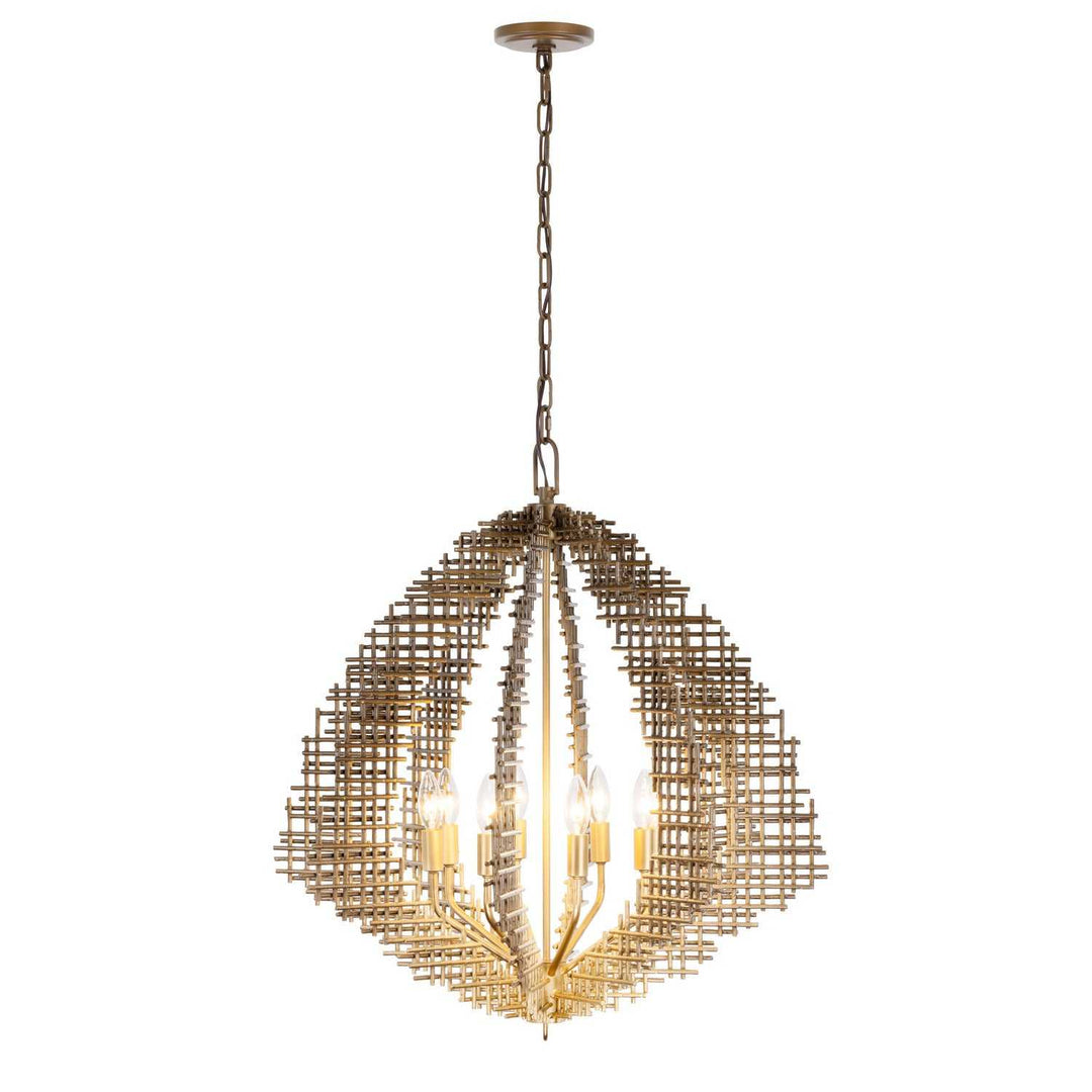Construct Eight Light Pendant in Dark Bronze / French Gold Varaluz