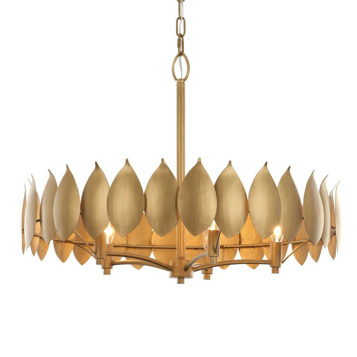 Petal Reign Five Light Pendant in Brass Kisser Varaluz