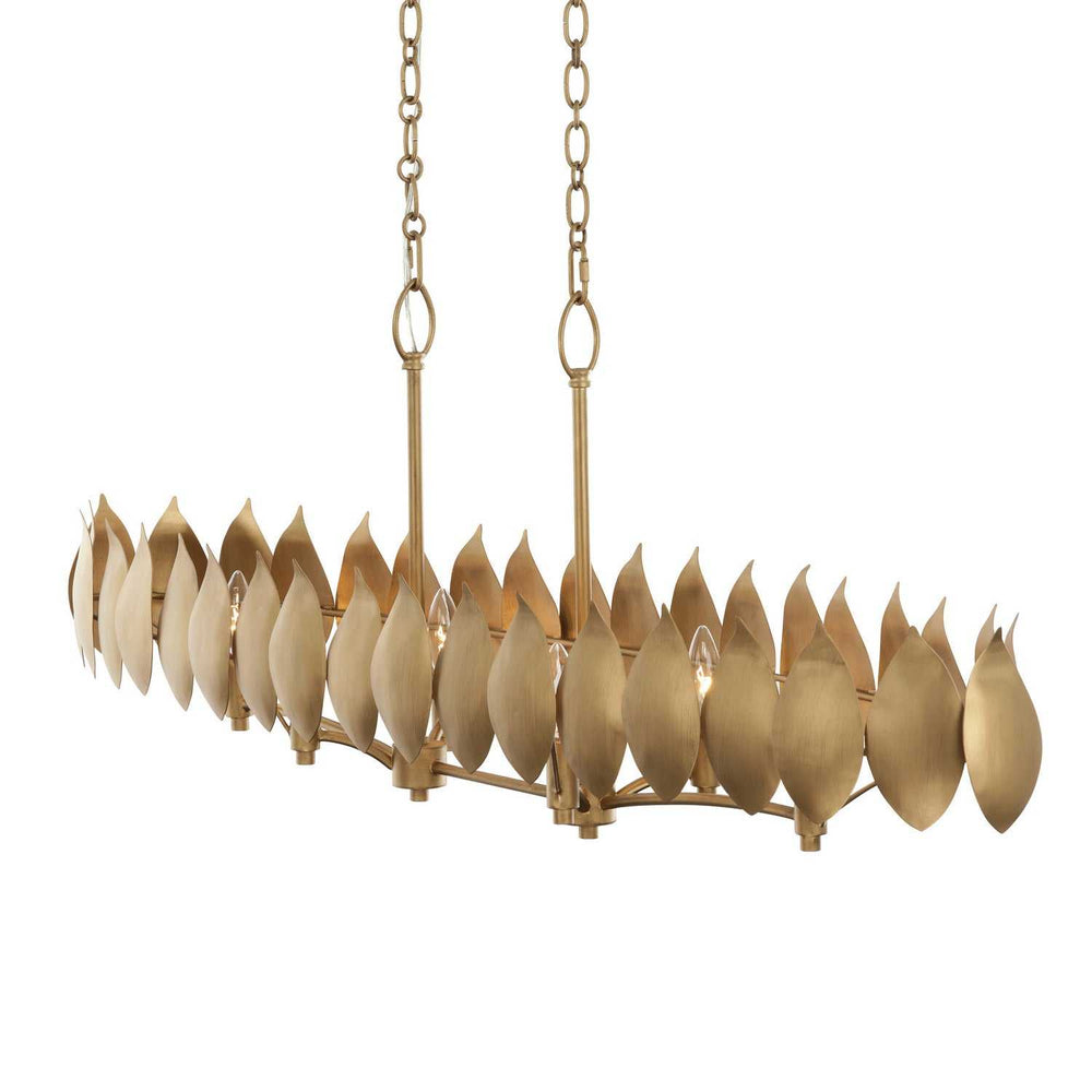 Petal Reign Six Light Pendant in Brass Kisser Varaluz