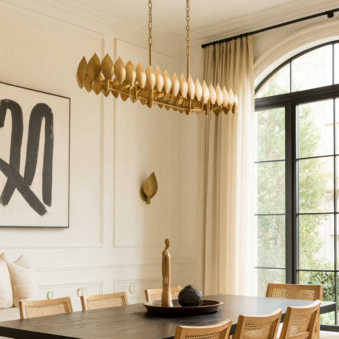 Petal Reign Six Light Pendant in Brass Kisser Varaluz