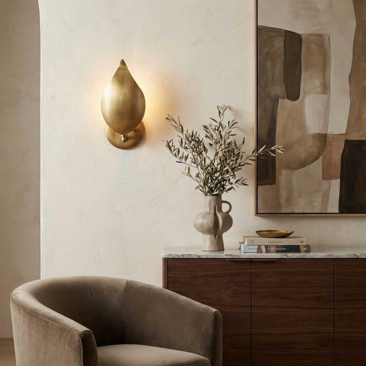 Petal Reign One Light Wall Sconce in Brass Kisser Varaluz