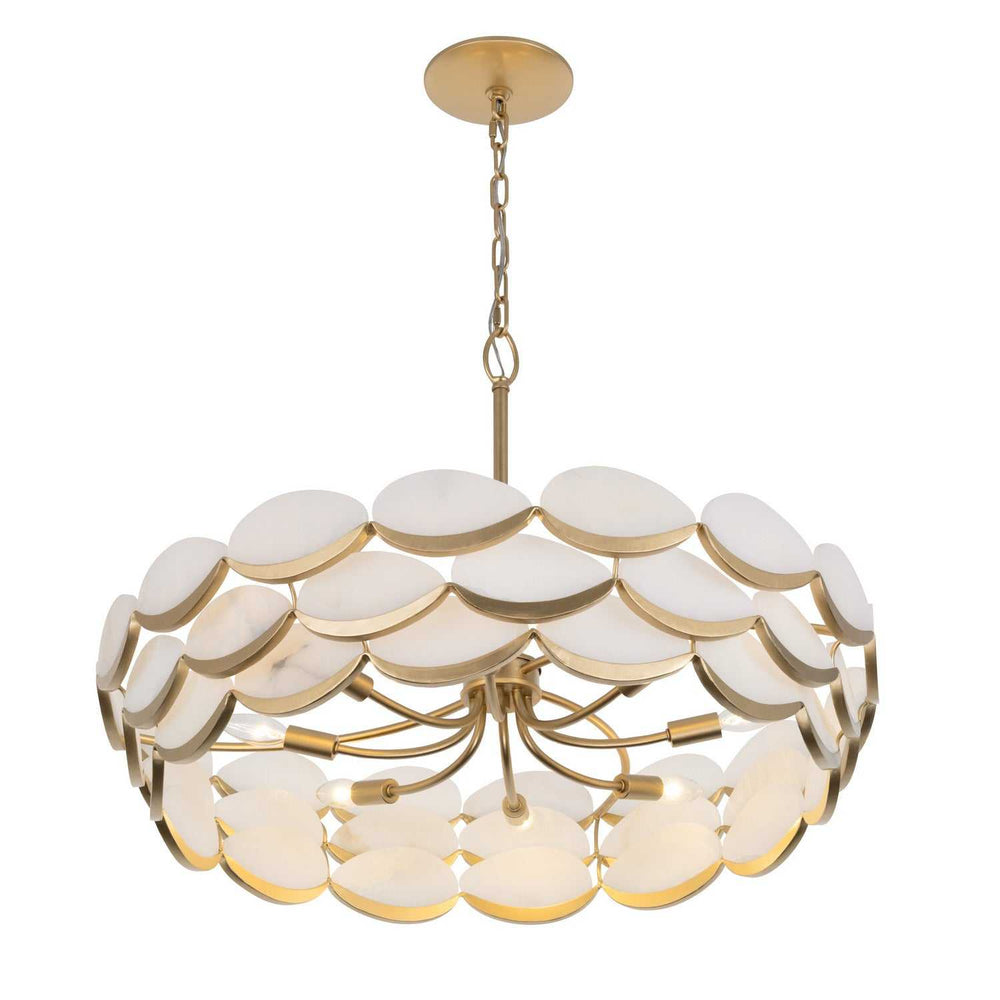 High Tide Eight Light Pendant in French Gold Varaluz