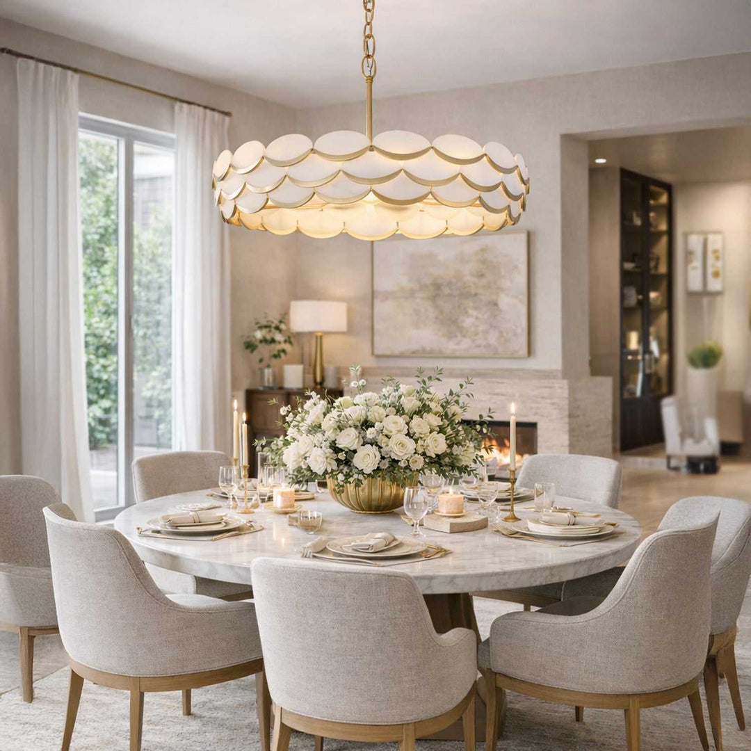 High Tide Eight Light Pendant in French Gold Varaluz
