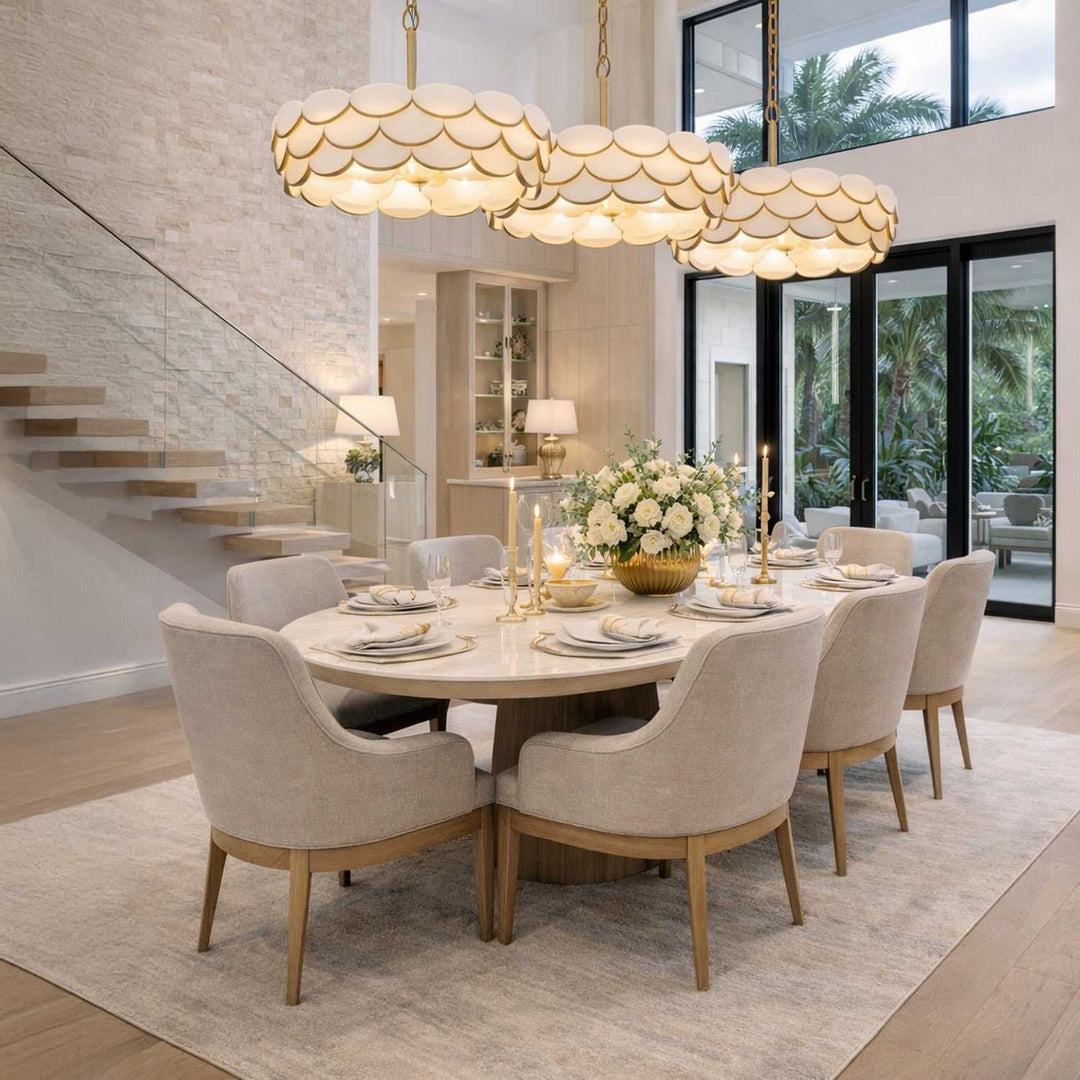 High Tide Eight Light Pendant in French Gold Varaluz