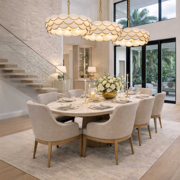 High Tide Eight Light Pendant in French Gold Varaluz