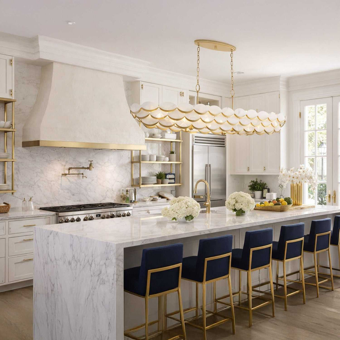 High Tide Six Light Pendant in French Gold Varaluz