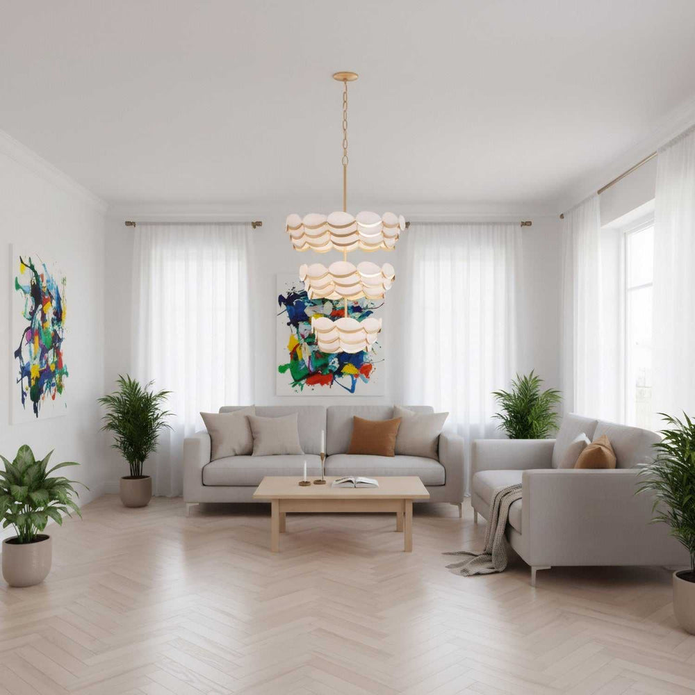 High Tide 11 Light Pendant in French Gold Varaluz