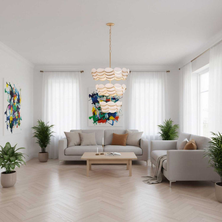 High Tide 11 Light Pendant in French Gold Varaluz