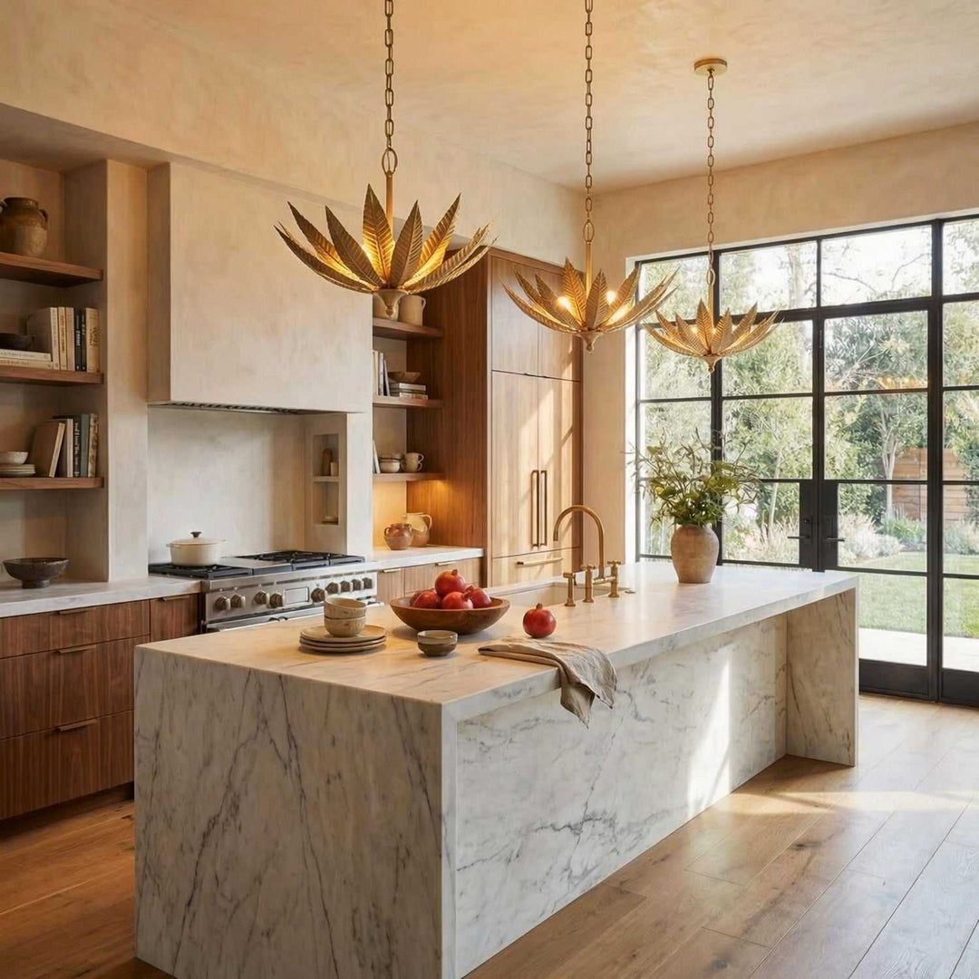 Zanara Three Light Pendant in Brass Kisser Varaluz
