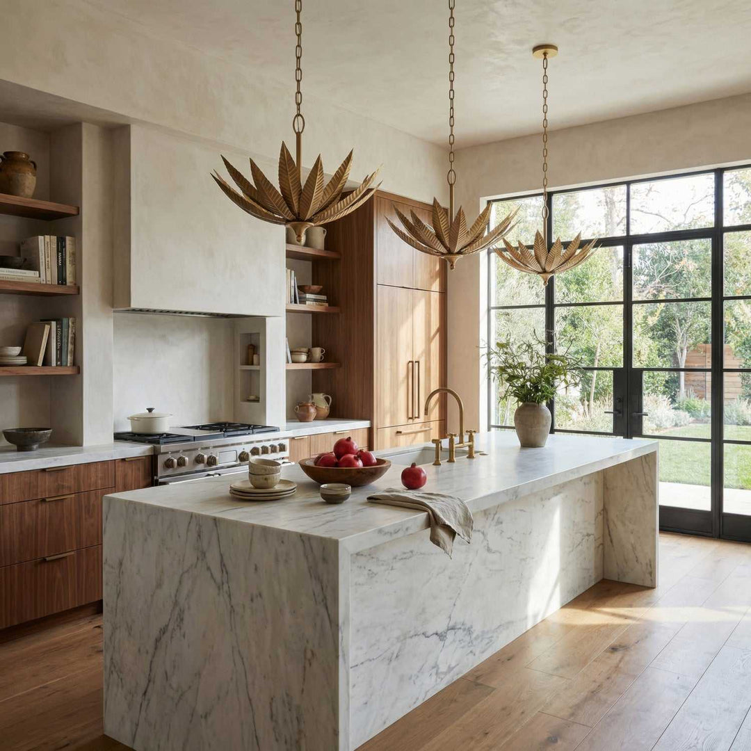 Zanara Three Light Pendant in Brass Kisser Varaluz