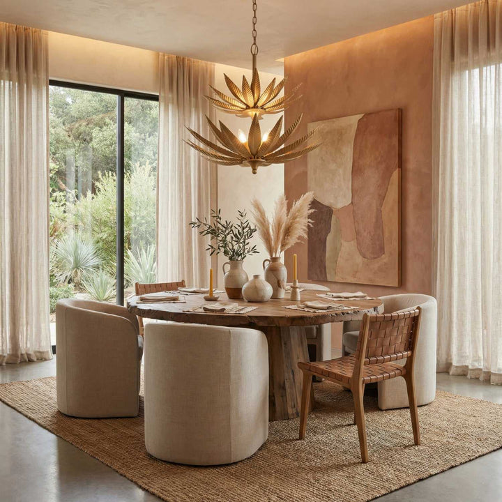 Zanara Nine Light Pendant in Brass Kisser Varaluz