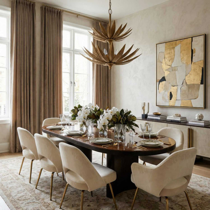 Zanara Nine Light Pendant in Brass Kisser Varaluz