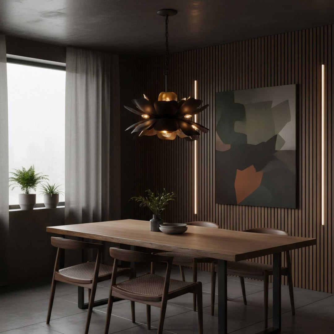 Botanic Panic 13 Light Pendant in Dark Bronze / French Gold Varaluz