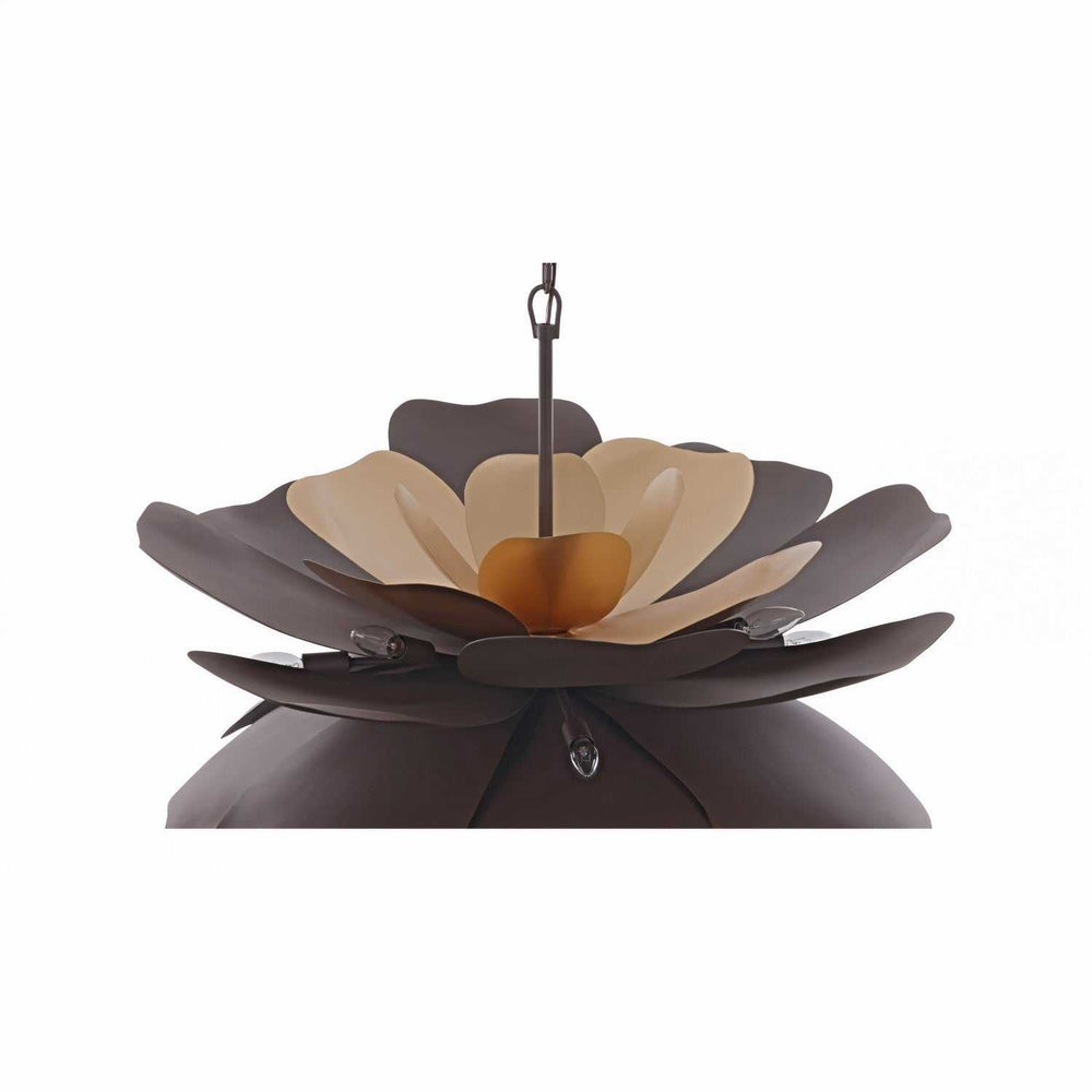 Botanic Panic 13 Light Pendant in Dark Bronze / French Gold Varaluz
