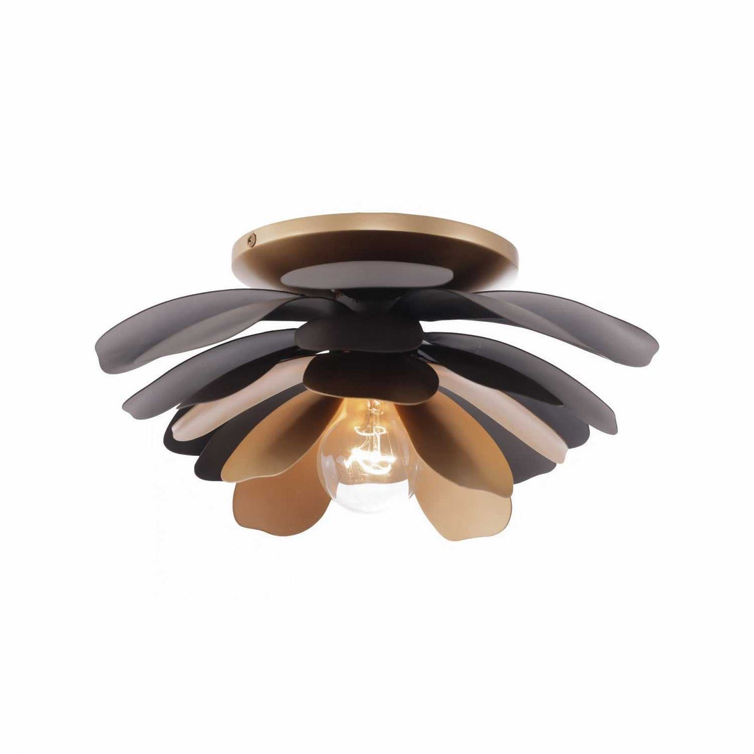 Botanic Panic One Light Wall or Flush Mount in Dark Bronze / French Gold Varaluz