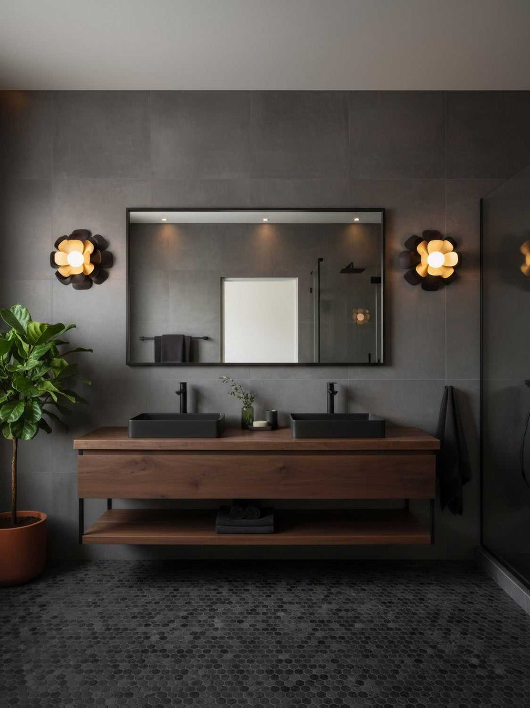 Botanic Panic One Light Wall or Flush Mount in Dark Bronze / French Gold Varaluz