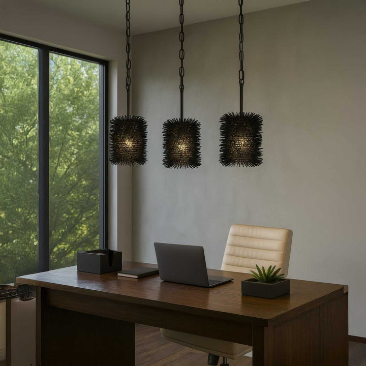 Urchin One Light Pendant in Black Varaluz