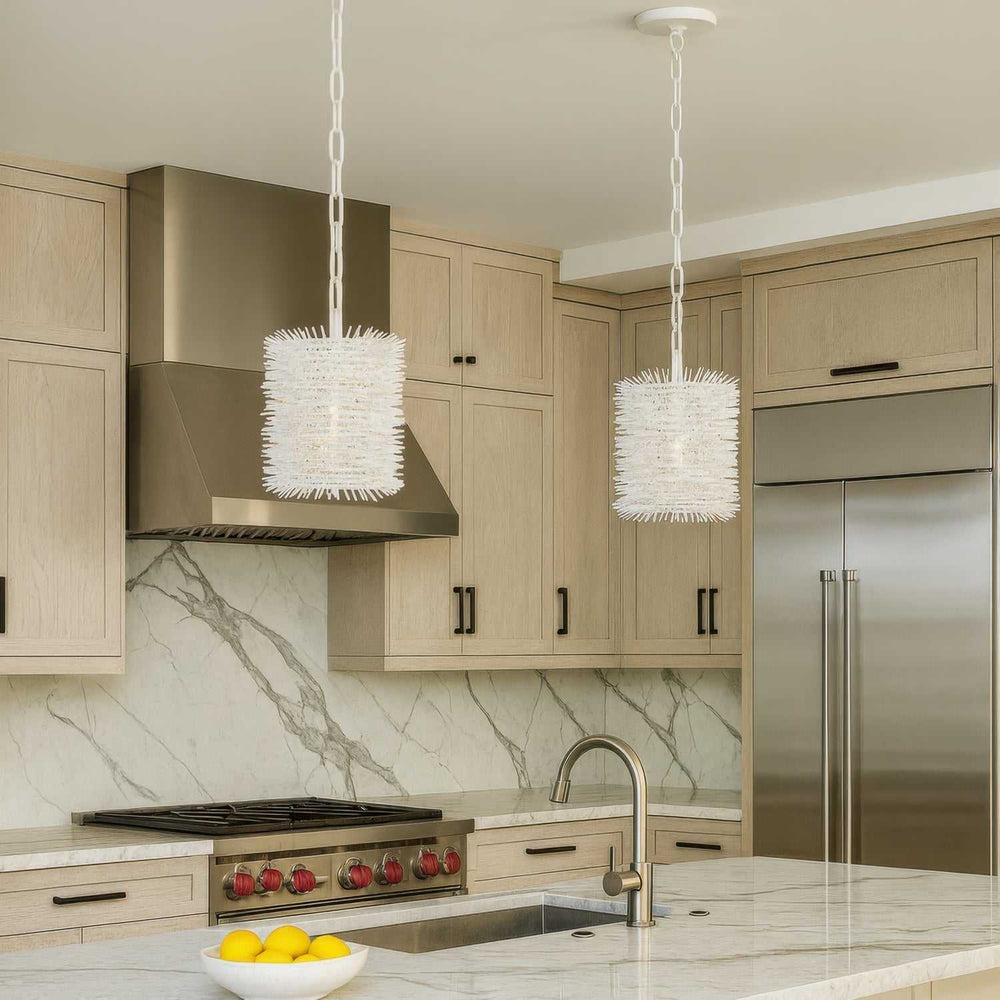 Urchin One Light Pendant in White Varaluz