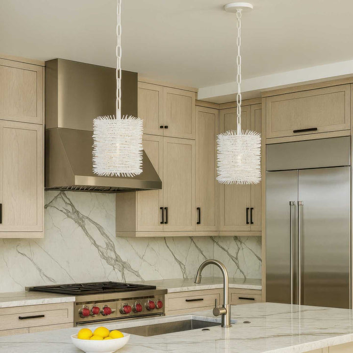 Urchin One Light Pendant in White Varaluz